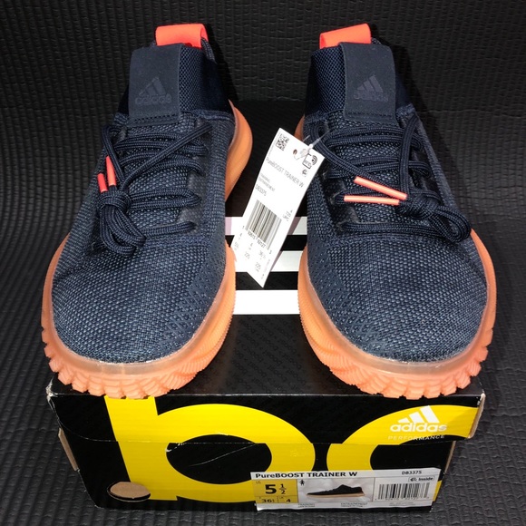 Adidas PureBoost Blue & Orange Women Size 5.5 - Picture 3 of 6